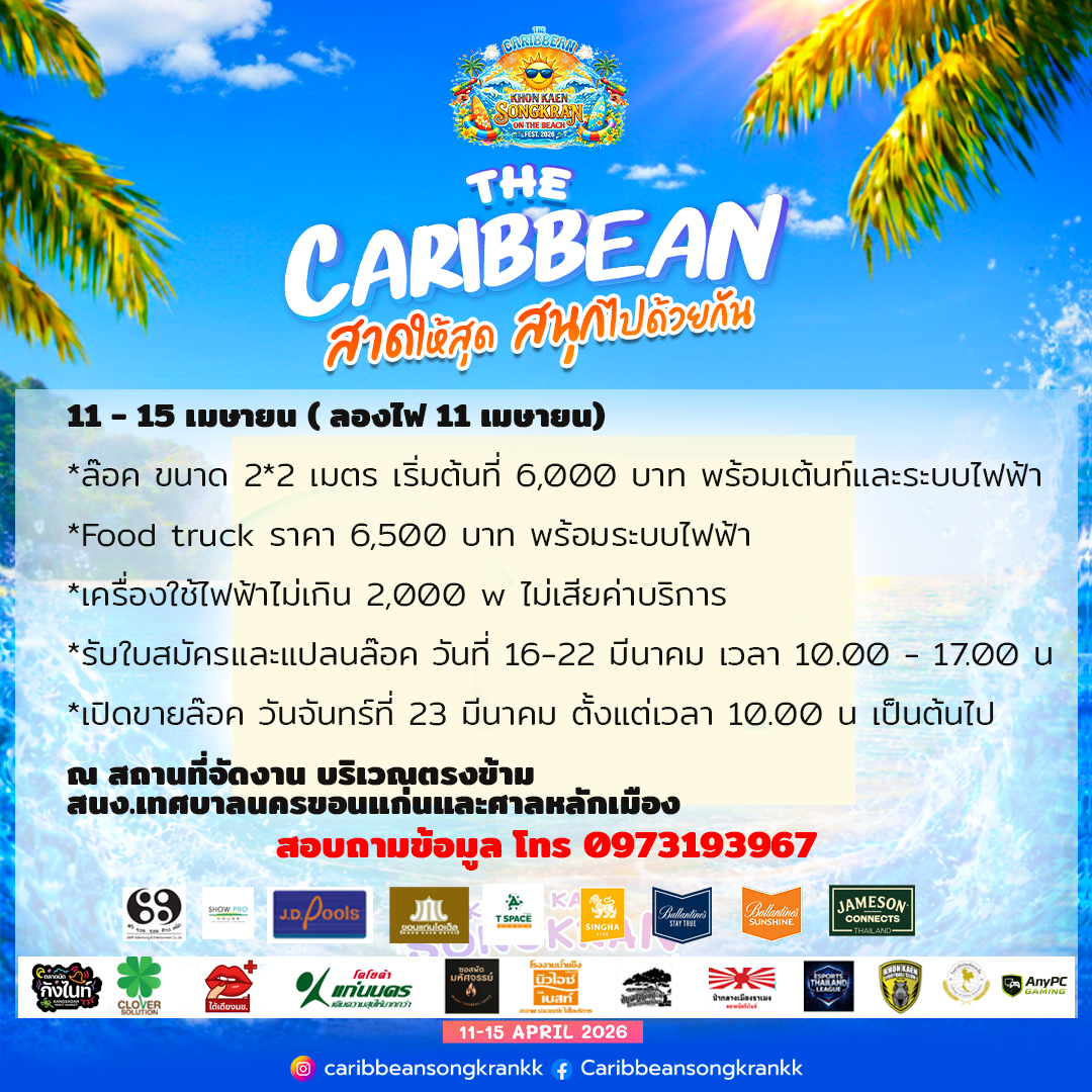 รายละเอียดการจองพื้นที่และราคา Food truck